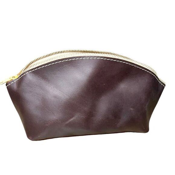 Portland Leather Goods Total Eclipse Makeup Bag In Grizzly - Picture 2 of 6